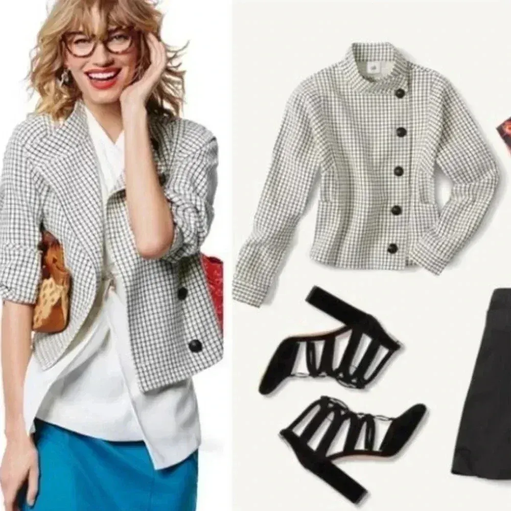 CAbi women's Windowpane Jacket Black and White XSmall Checkered - Image 2