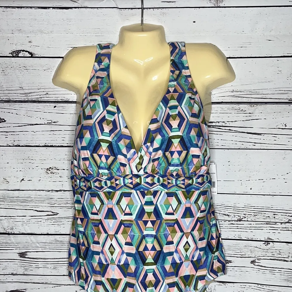 La Blanca NWT Size 20W Geometric Print One Piece Swim Bathing Suit - Image 2