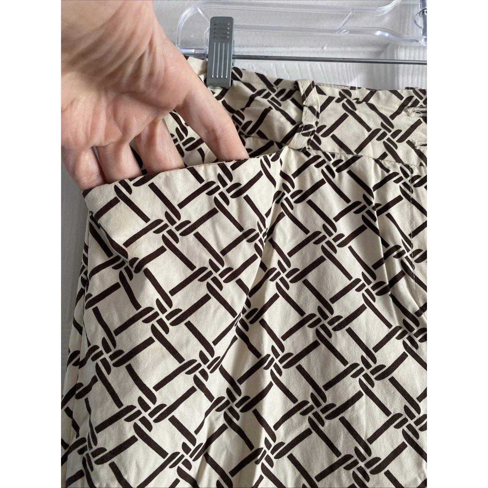 J Mclaughlin Womens 6 Wide Leg Brown Pants Geometric Clean Girl Brunch - Image 3