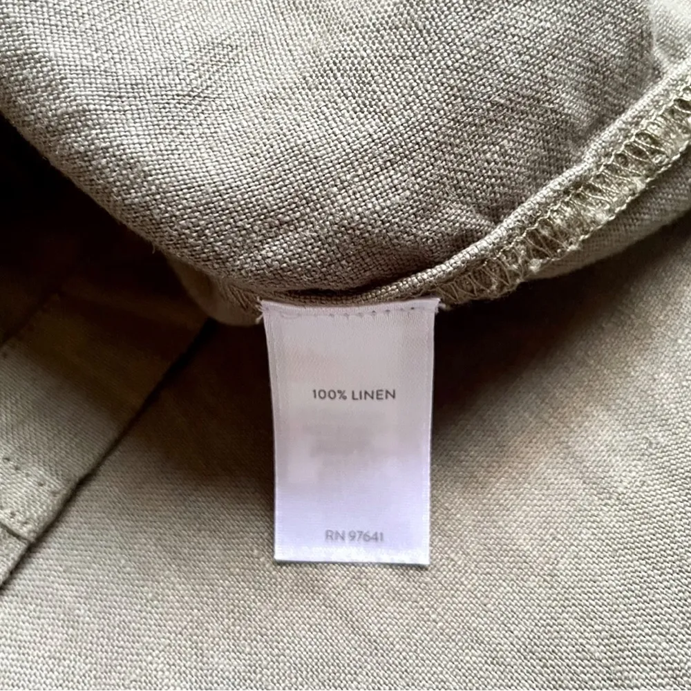 NWOT J. Jill Garment-Dyed Green Linen Shift Dress - Image 4