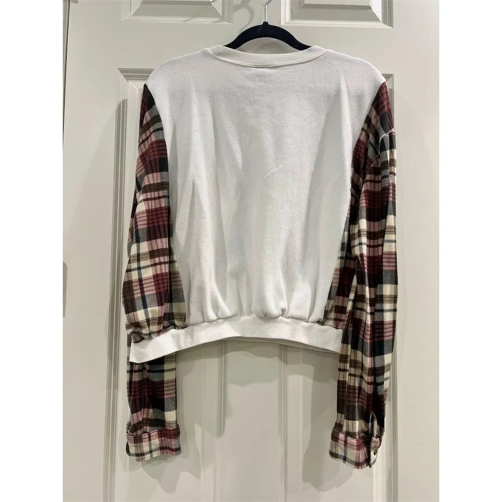 Handmade Disney Toy Story Crewneck Sweatshirt Flannel Womens S Multicolor Plaid - Image 2