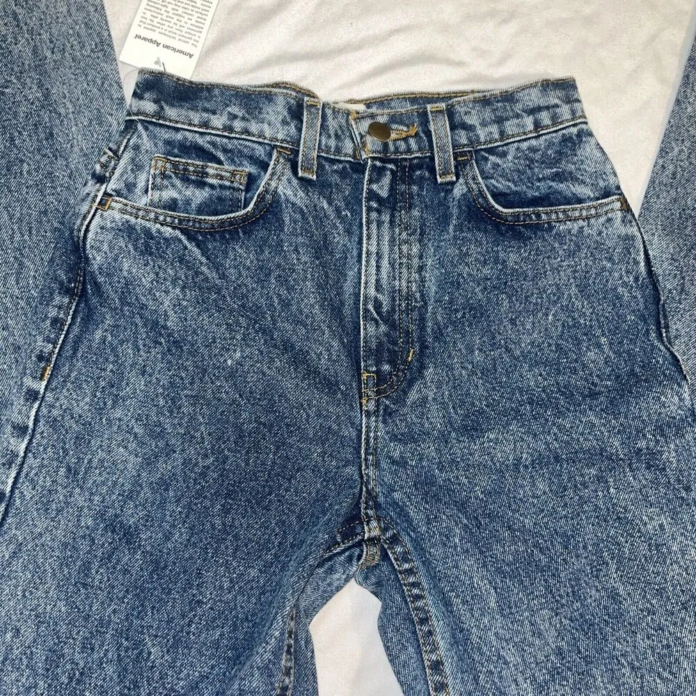 Womens American Apparel The High Waisted Jean Acid Wash Cotton Sz 25 NWOT - Image 3
