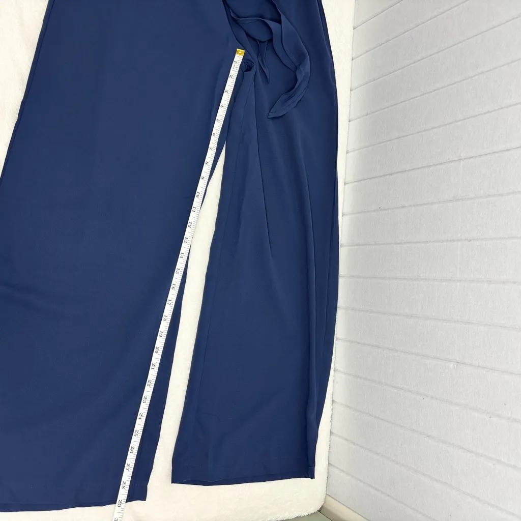 Cupshe Deep Blue Wide-Leg Lightweight Summer Pants size M - Image 8