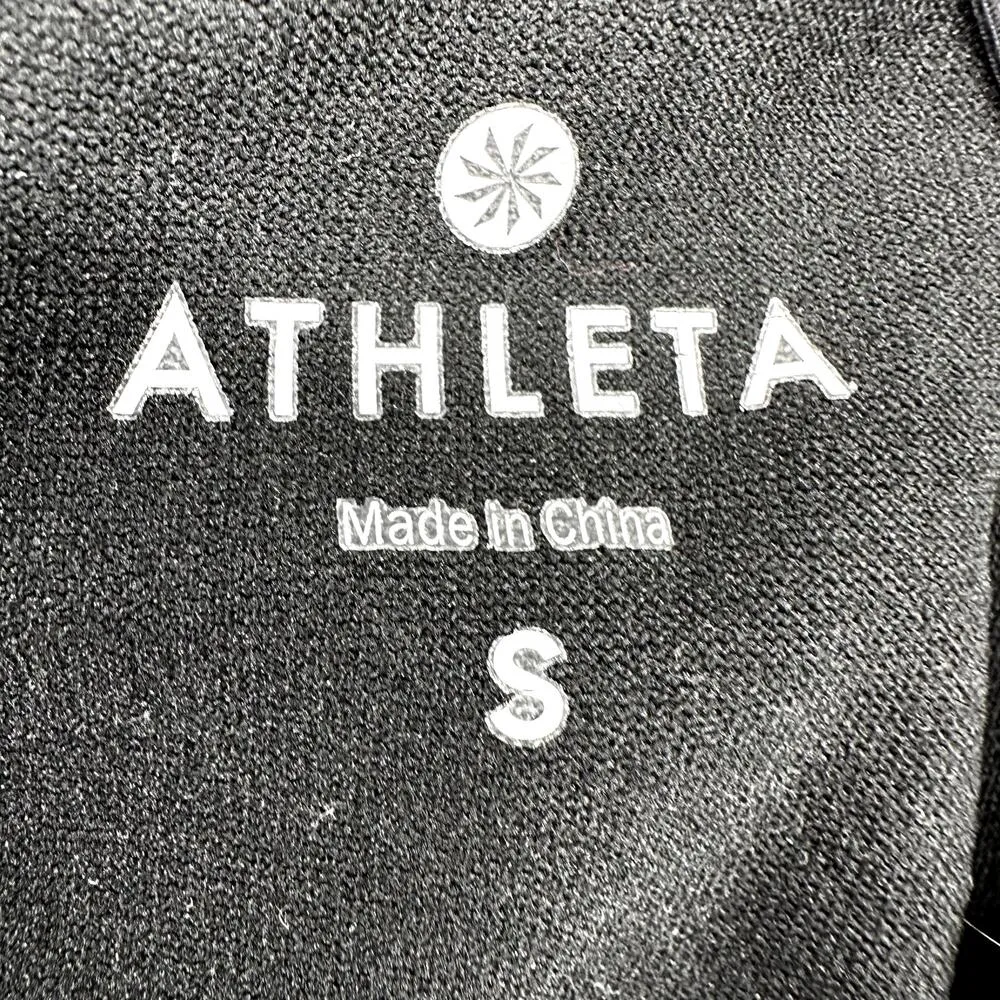 Athleta Energy Tank Top Back Zip Pocket Racerback Scoop Neck Athletic Black S - Image 3