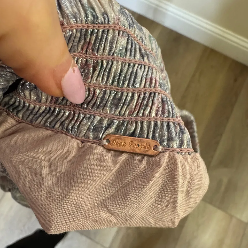 Free People Metallic Floral Bubble Mini Skirt - Image 5