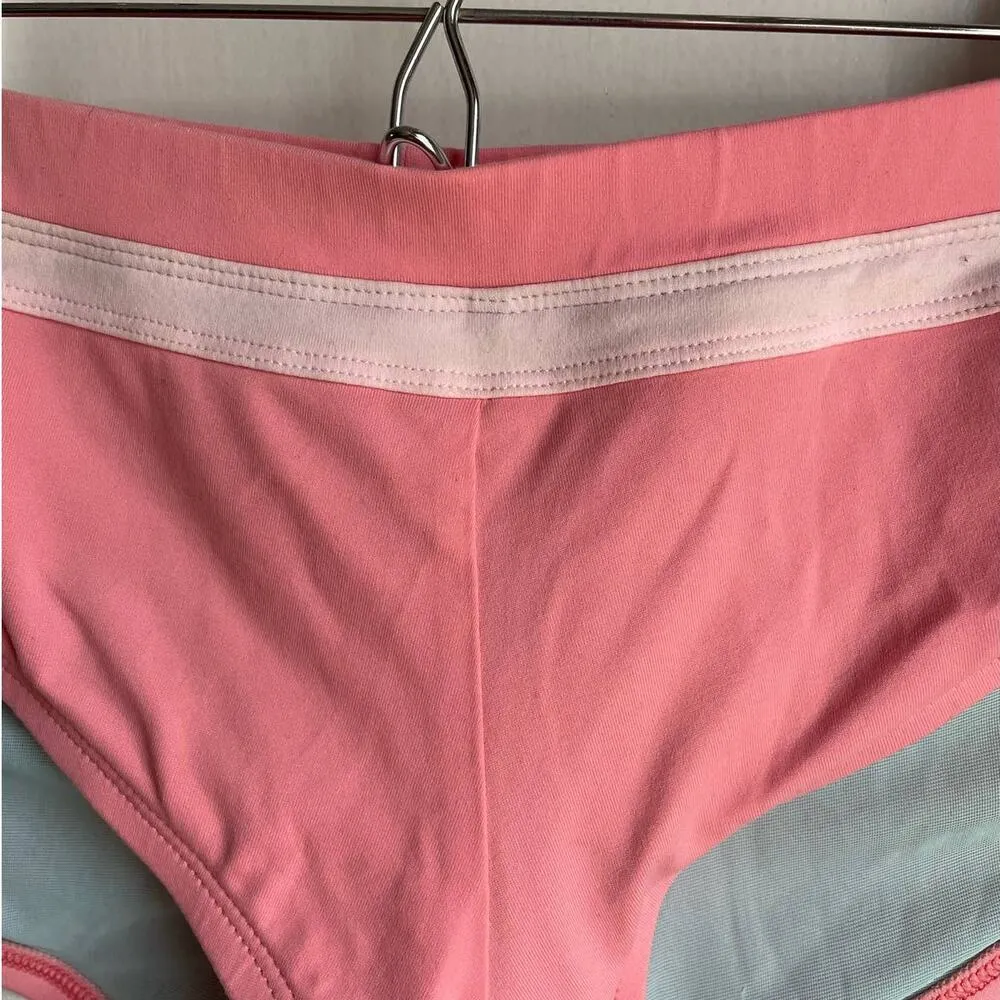 Vintage 90s J. Crew Salmon Swim Boy Short Bikini Bottom - Large - Image 2