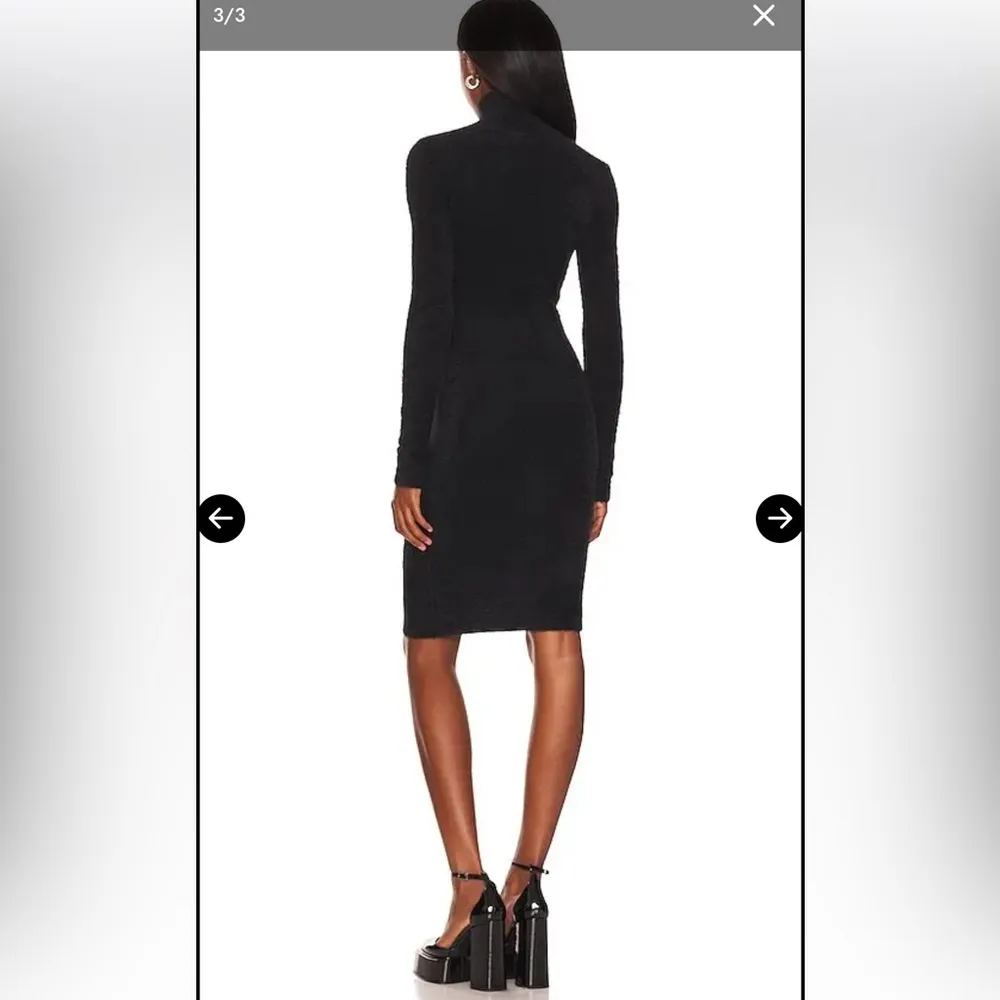 LPA REVOLVE  sweater dress    Black Mock Neck Long Sleeve Bodycon Dress - Image 3