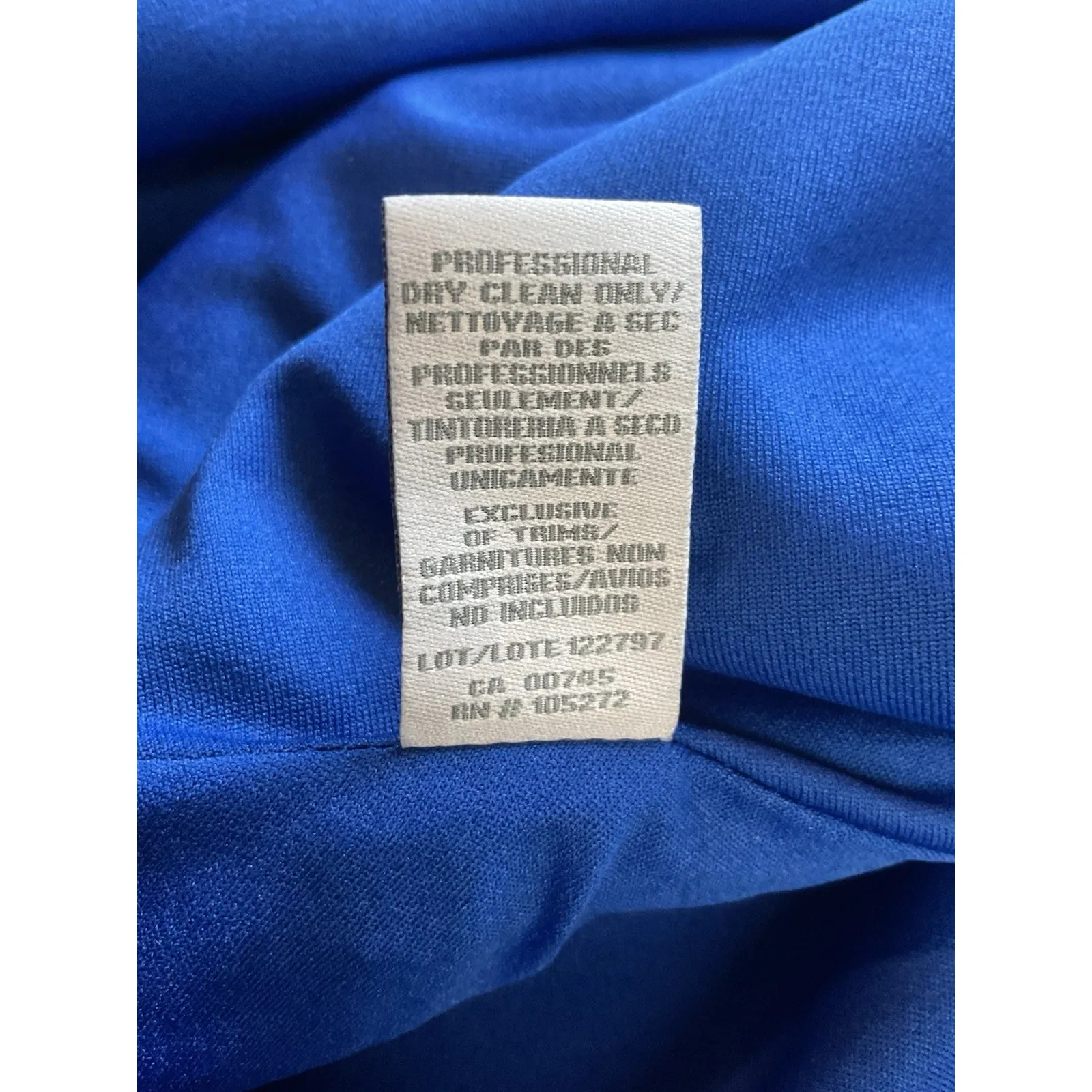 Theia Cobalt Smooth‎ Mermaid Sleeveless Crepe Gown w/ Satin Crisscross Size 8 Blue - Image 8