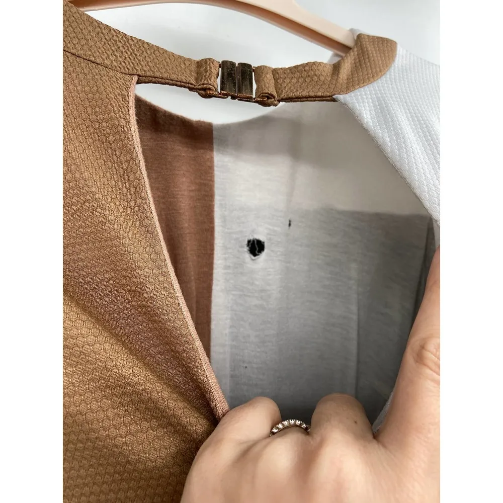 Slate & Willow Joelle Knit Colorblock Brown Black Long Sleeve Midi Dress Size S - Image 6