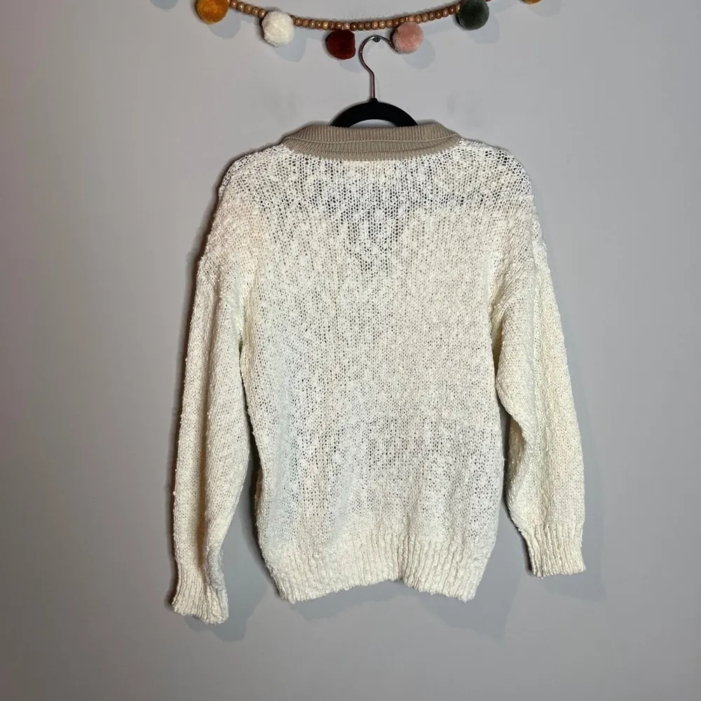 Vintage collared floral sweater Size M - Image 4