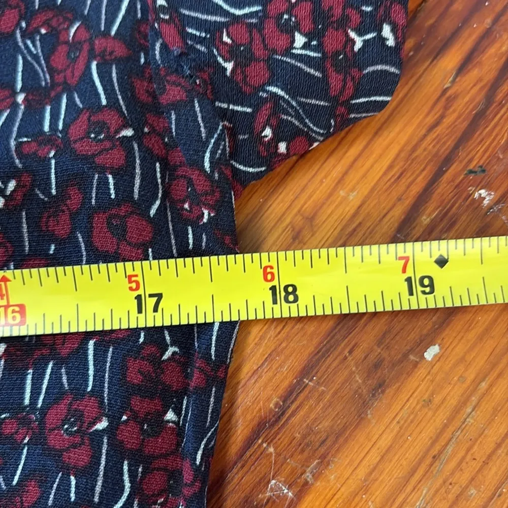 Laura Ashley Vintage Y2K Button Down Floral Midi Sun Dress Red White Blue Size 8 - Image 5