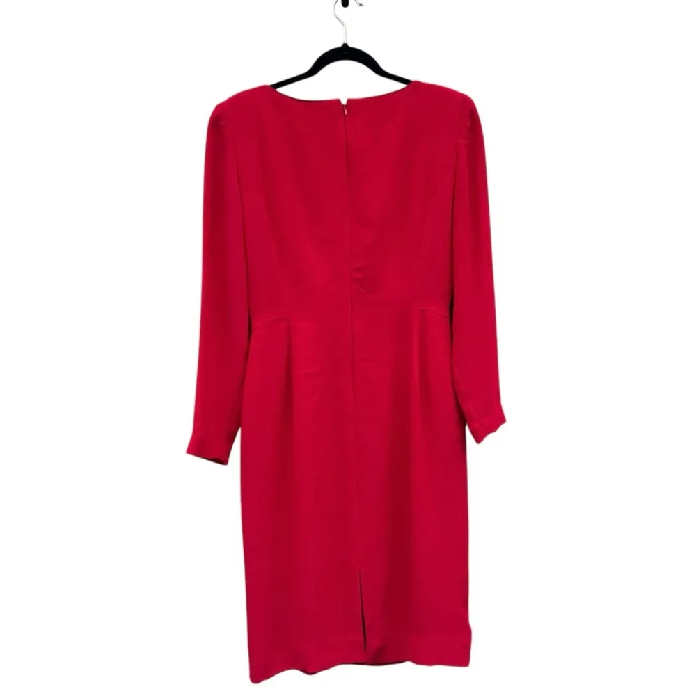 Vintage Red Rhinestone Bow Evening Cocktail Holiday Dress As Is 8 - Image 2