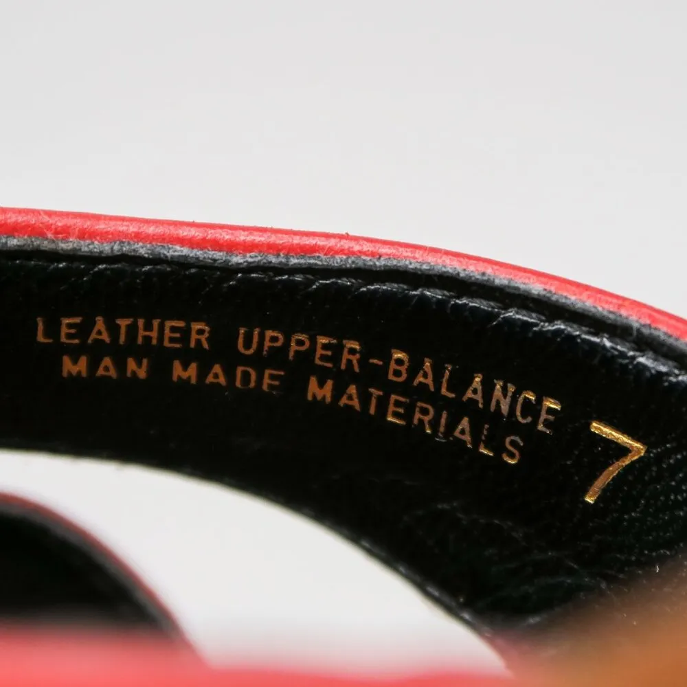 Vintage 90s Gama Studio Red Leather Platform Clog Toe Sandals Size 7 - Image 8