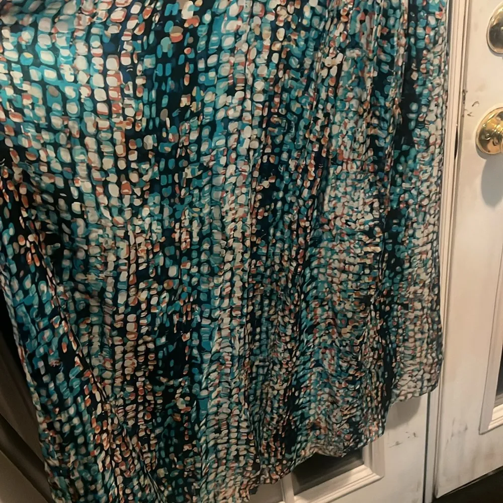 LAUNDRY by Shelli Segal Silk Maxi Gown Bermuda Blue Abstract Print Sz 0 NWOT - Image 7