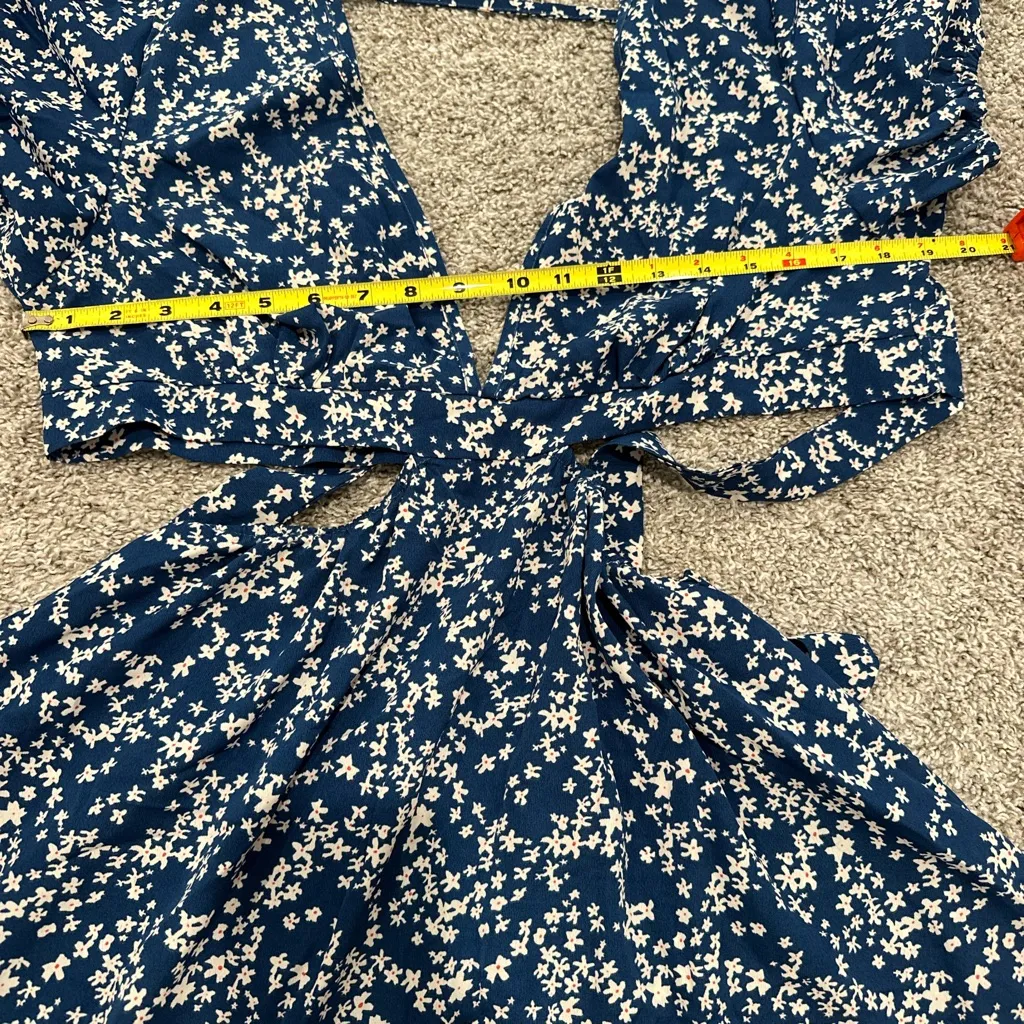 SHEIN Navy Floral Print Dress - Image 5