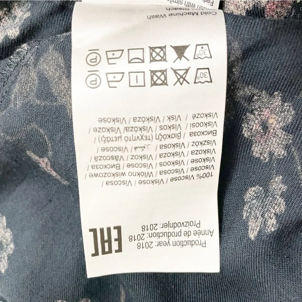 Only Pigalle Lotus Midi Shirt Dress Midnight Navy & Pink Womens EU 36 | US Small - Image 11