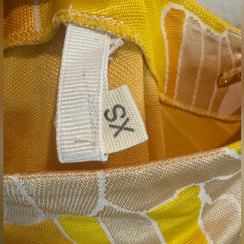 $650 Alexis Brave One-Shoulder Asymmetric Maxi‎ Yellow Jacquard Dress Size XS-S - Image 11