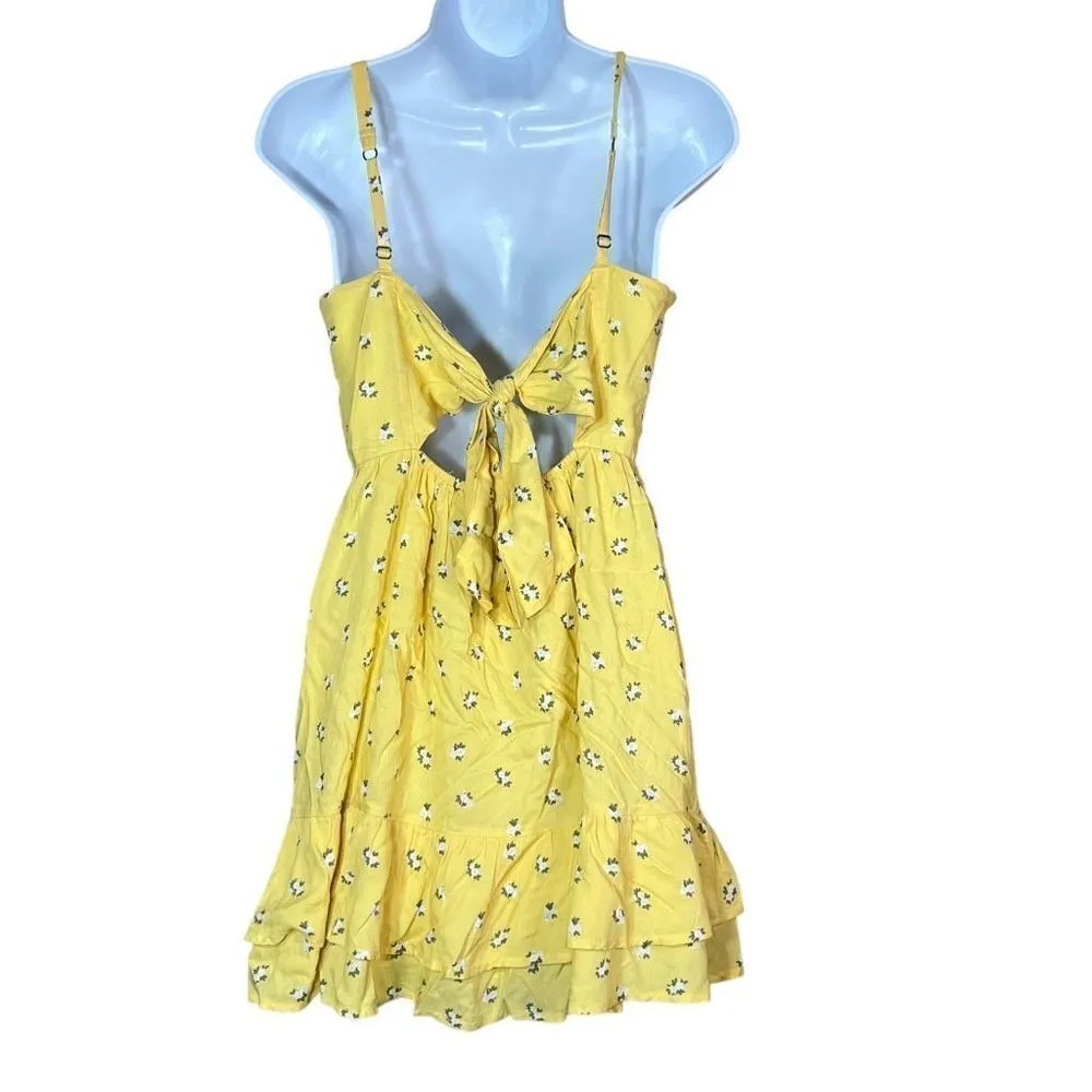  ‎Hollister Women’s Yellow Floral Print Dress Size XS - Image 5