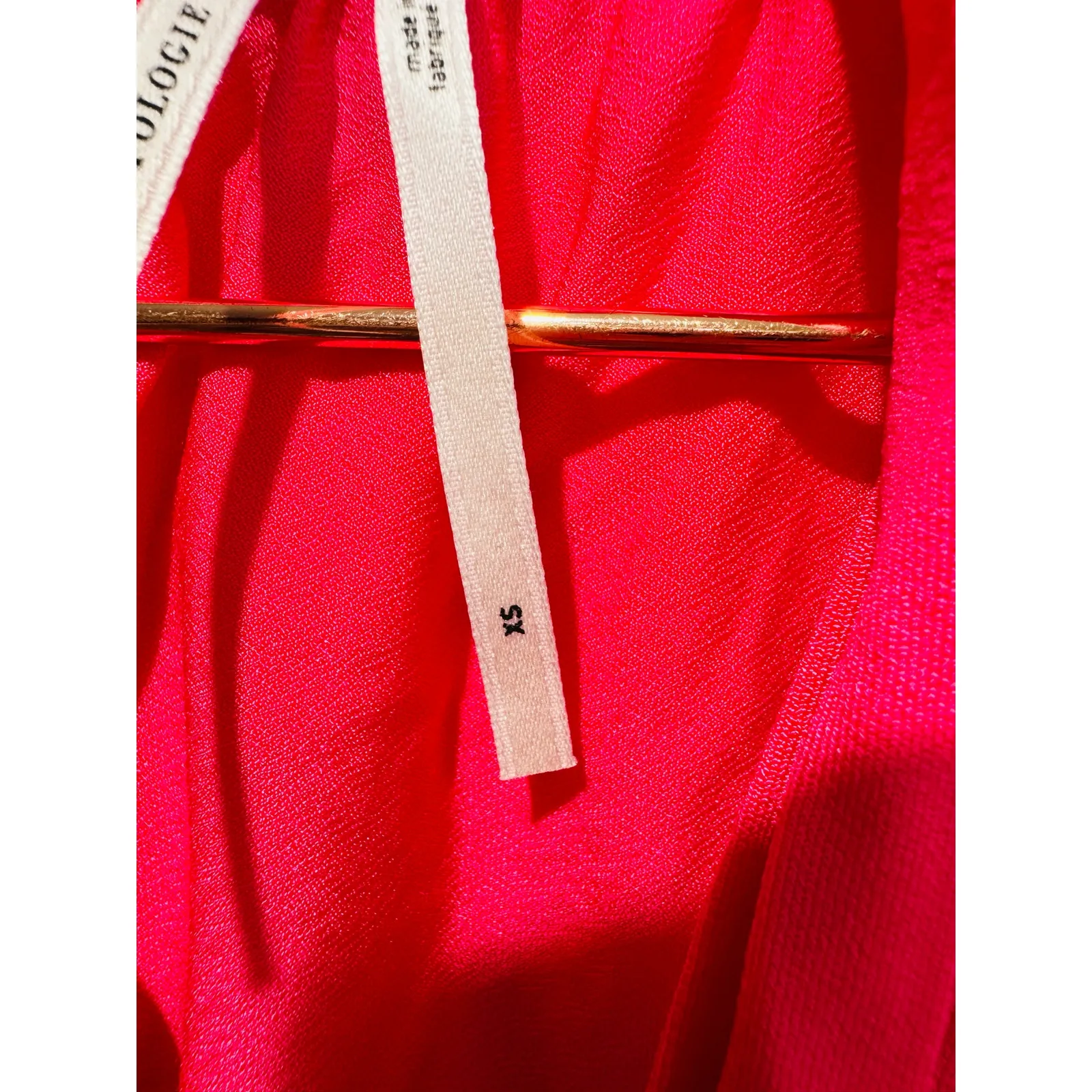 ANTHROPOLOGY Hot Pink Tie Neck Bow Sleeveless Tank Top Blouse Size Extra Small - Image 5