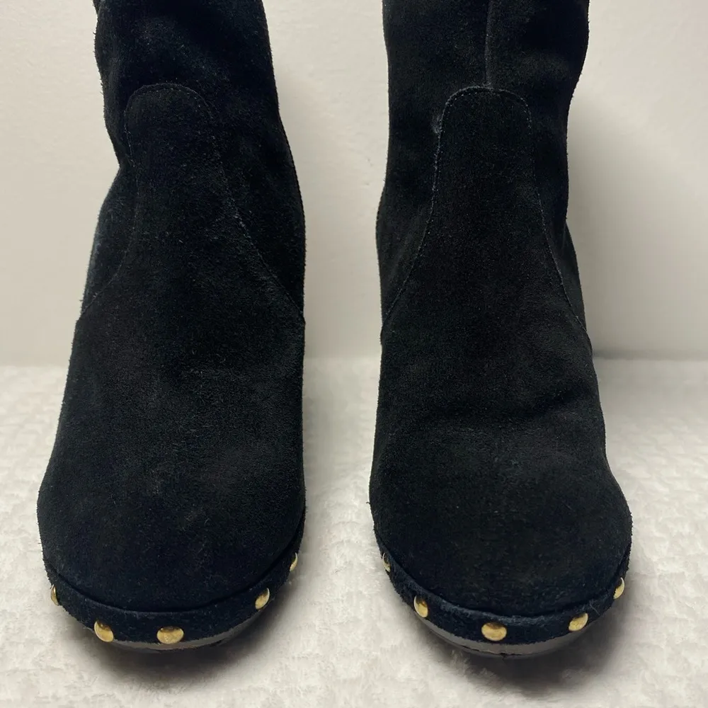 Colin Stuart Vintage Studded Suede Leather Ankle Boot Black Size 5 - Image 4