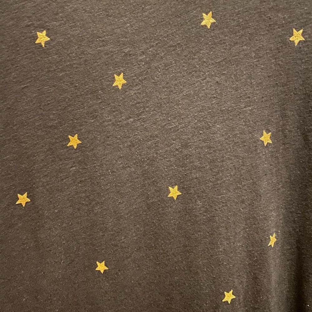 Gerard Darel Black & Gold Glitter Star 3/4 Length Sleeve Tee Size Small - Image 4
