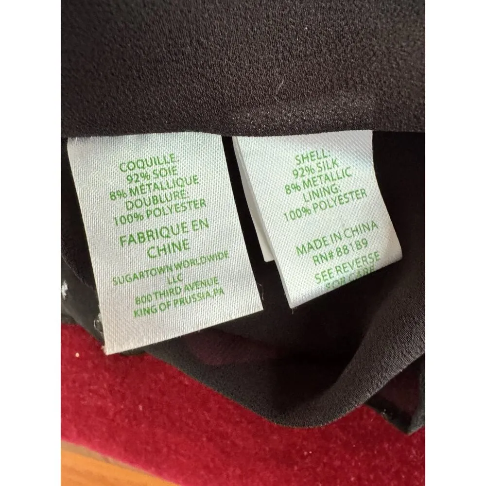 NWT Lilly Pulitzer Nadia Silk Cami Black Onyx Fish Clip Sparkle Tank Top Sz XS - Image 6