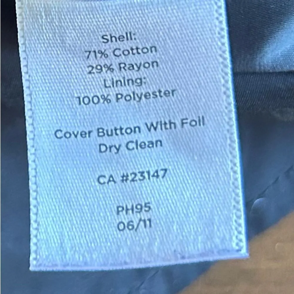 Talbots Black Cotton Rayon Lined Rhinestone Button A Line Skirt Size 10 - Image 5