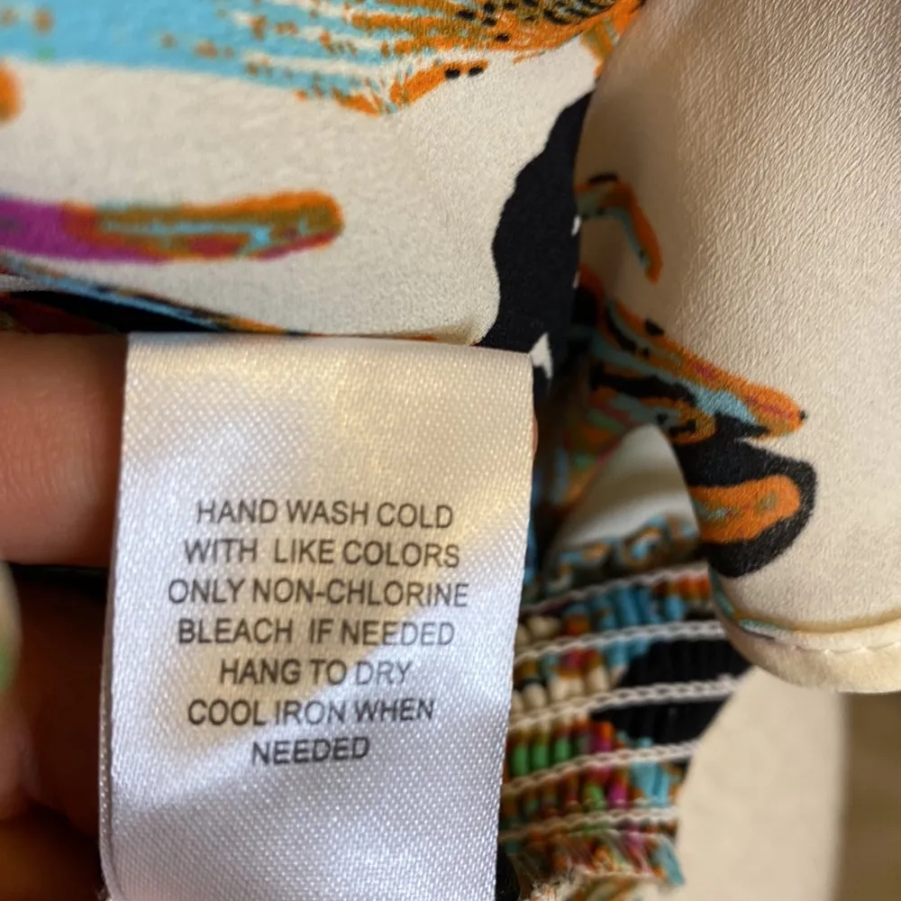 Tropical flowy blouse top medium - Image 8