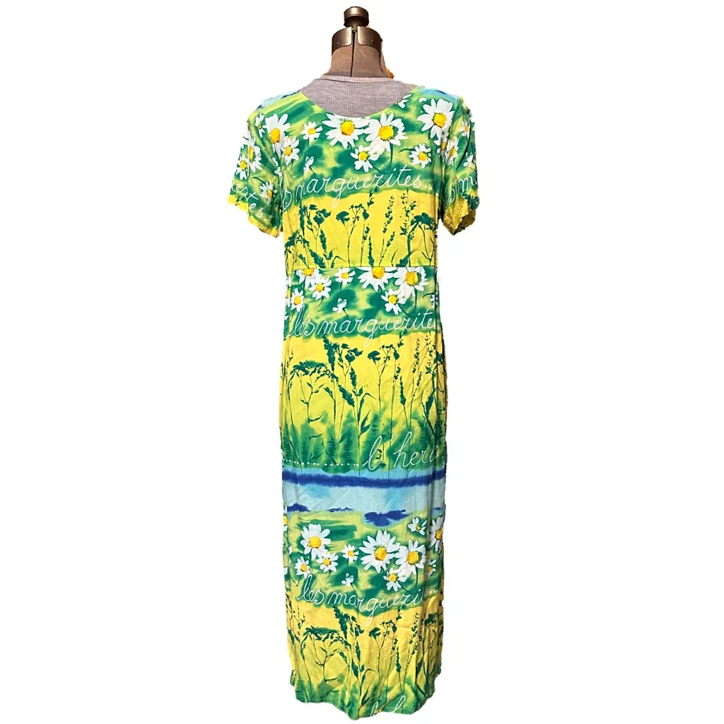 Jams World Vintage L'Herbe Print Floral
Maxi Dress Yellow Green Daisy Tropical - Image 6