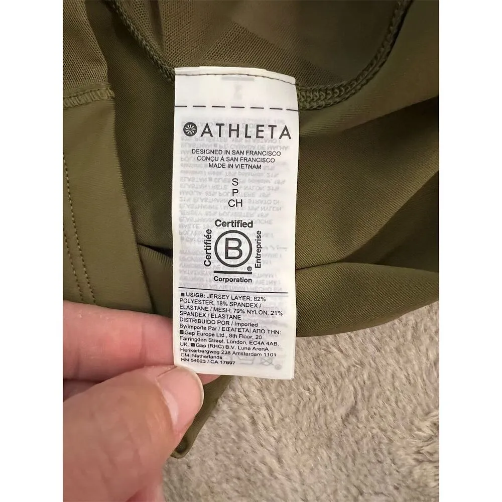Athleta Women's Green Pacer Mesh Top Size S Short Sleeve Activewear - Image 10