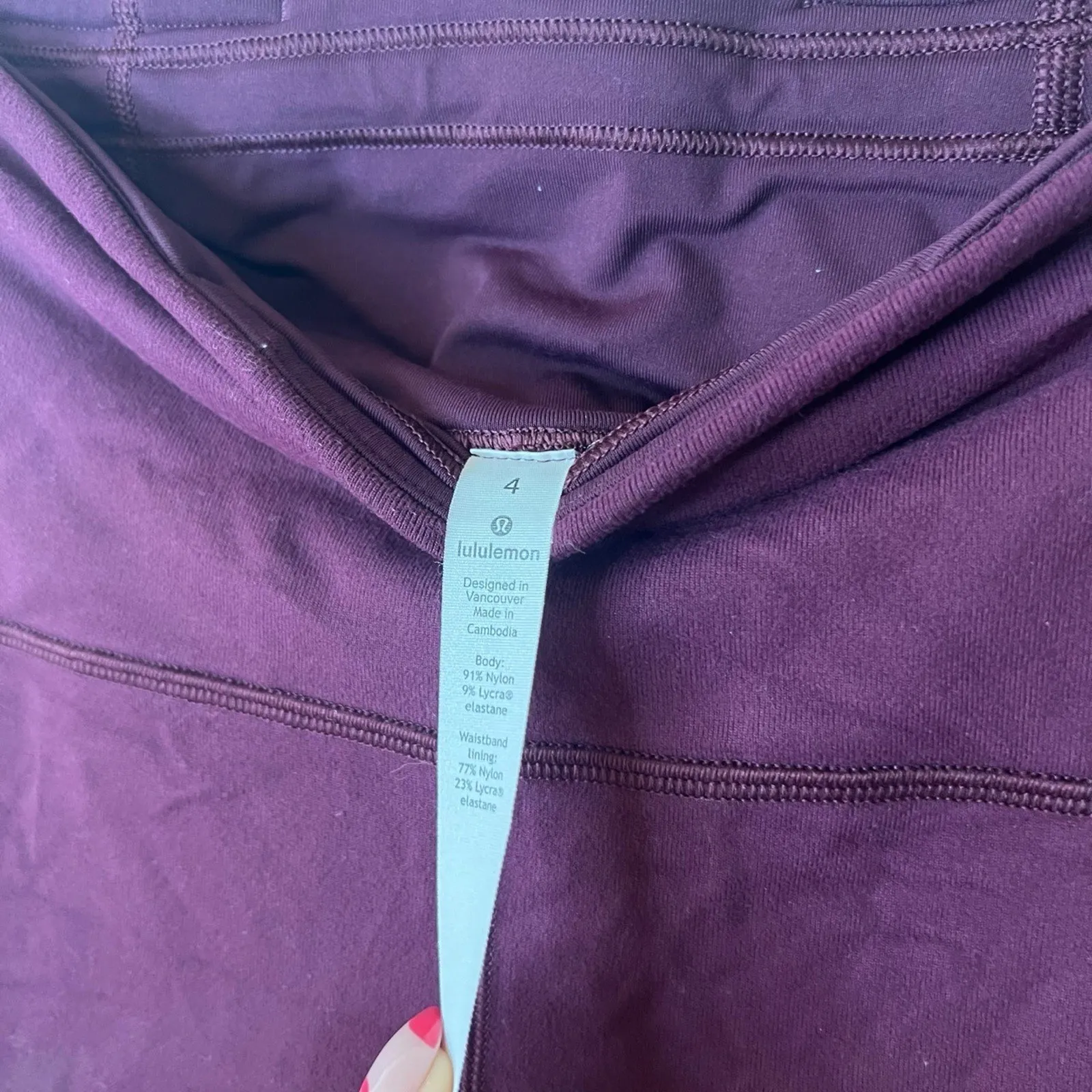 Lululemon Ready to Rulu 4 Burgundy High - Image 4