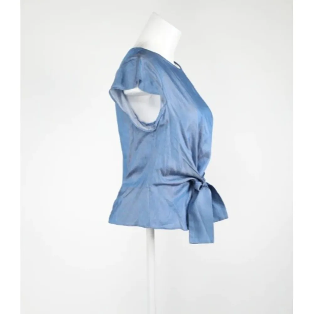 LUCY PARIS X REVOLVE  Womens Belted Ruffle Sleeve Casual Top, Blue Size XS NWOT - Image 3