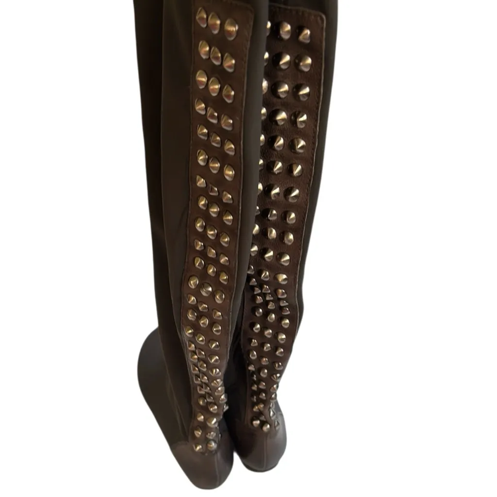 NWOT Lisa for Donald J. Pliner Fabian OTK Studded Stretch & Leather Boots Size 5 - Image 6