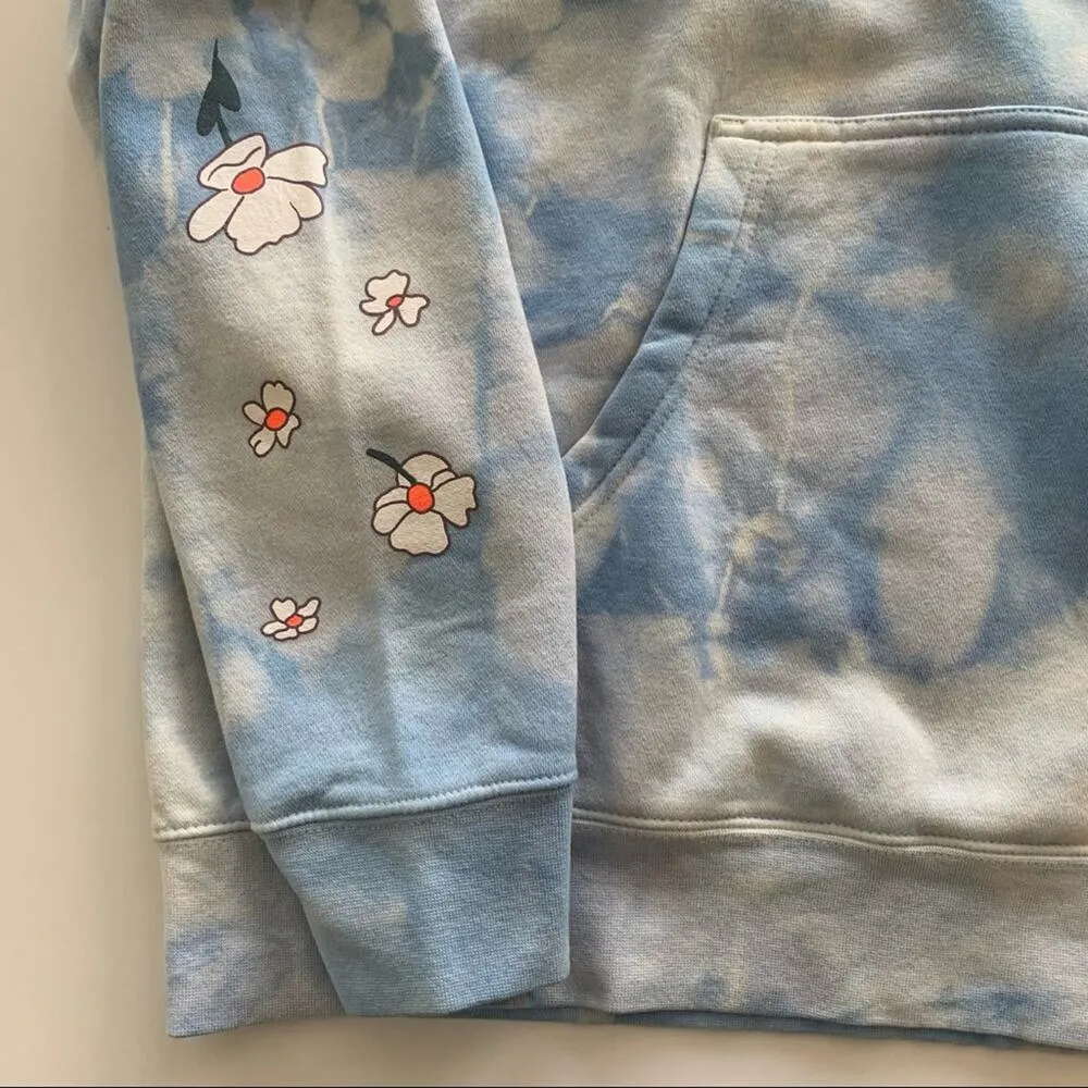 By Samii Ryan | Felt Cute Blue and White Tie Dye Hoodie Sweatshirt XL - Image 8