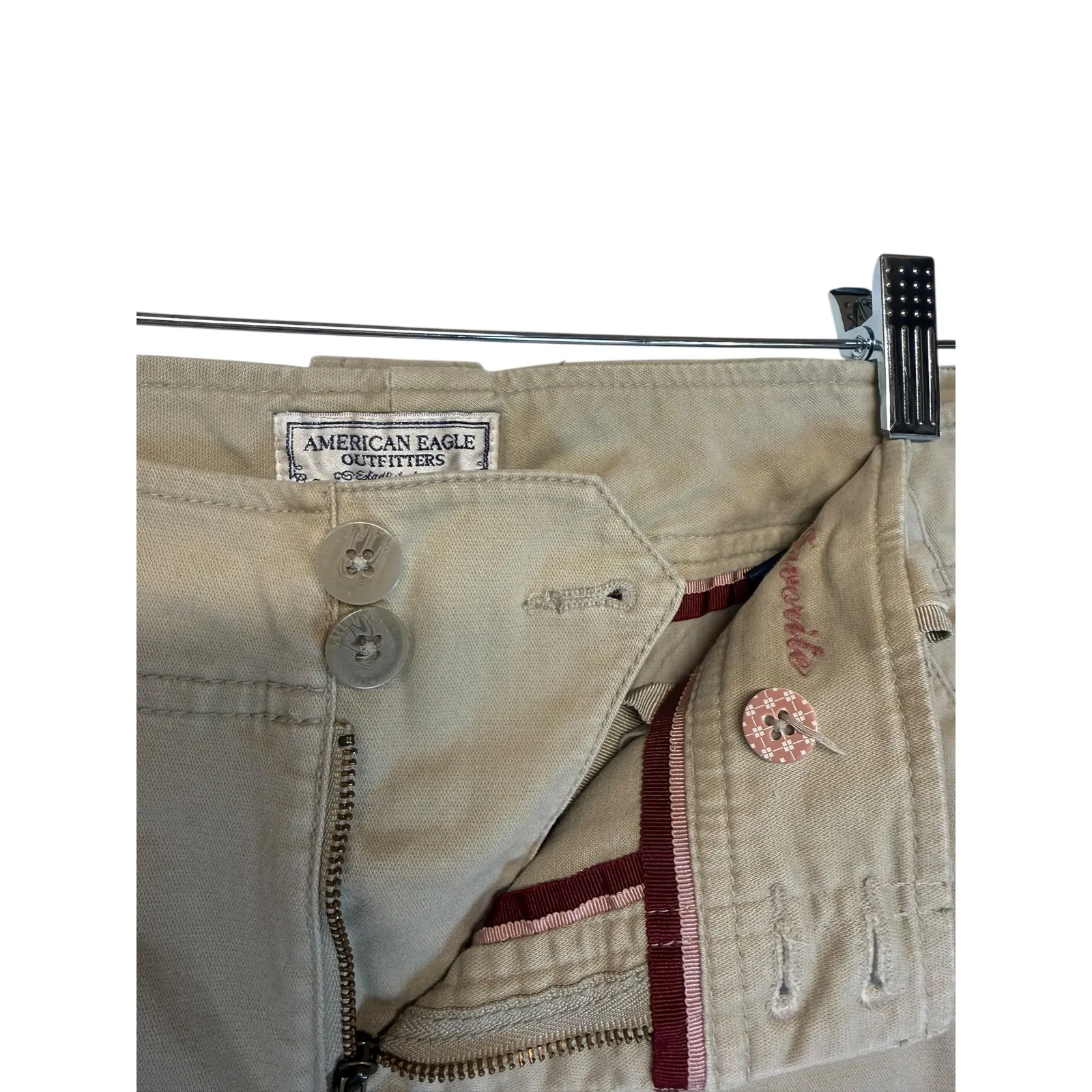American Eagle Outfitters Women Khaki Bootcut Flare Pants Y2K 90s Retro Sz 10 - Image 5