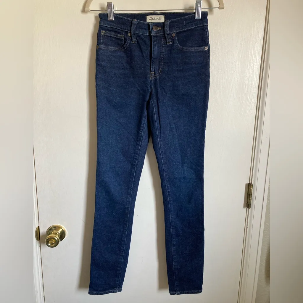 Madewell Dark Wash 9” Mid Rise Skinny Denim Jeans #P - Image 4