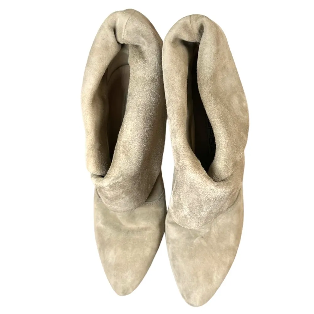 Via Spiga Suri Taupe Suede Foldover Stiletto Heeled Booties Women's Size 6 - Image 7