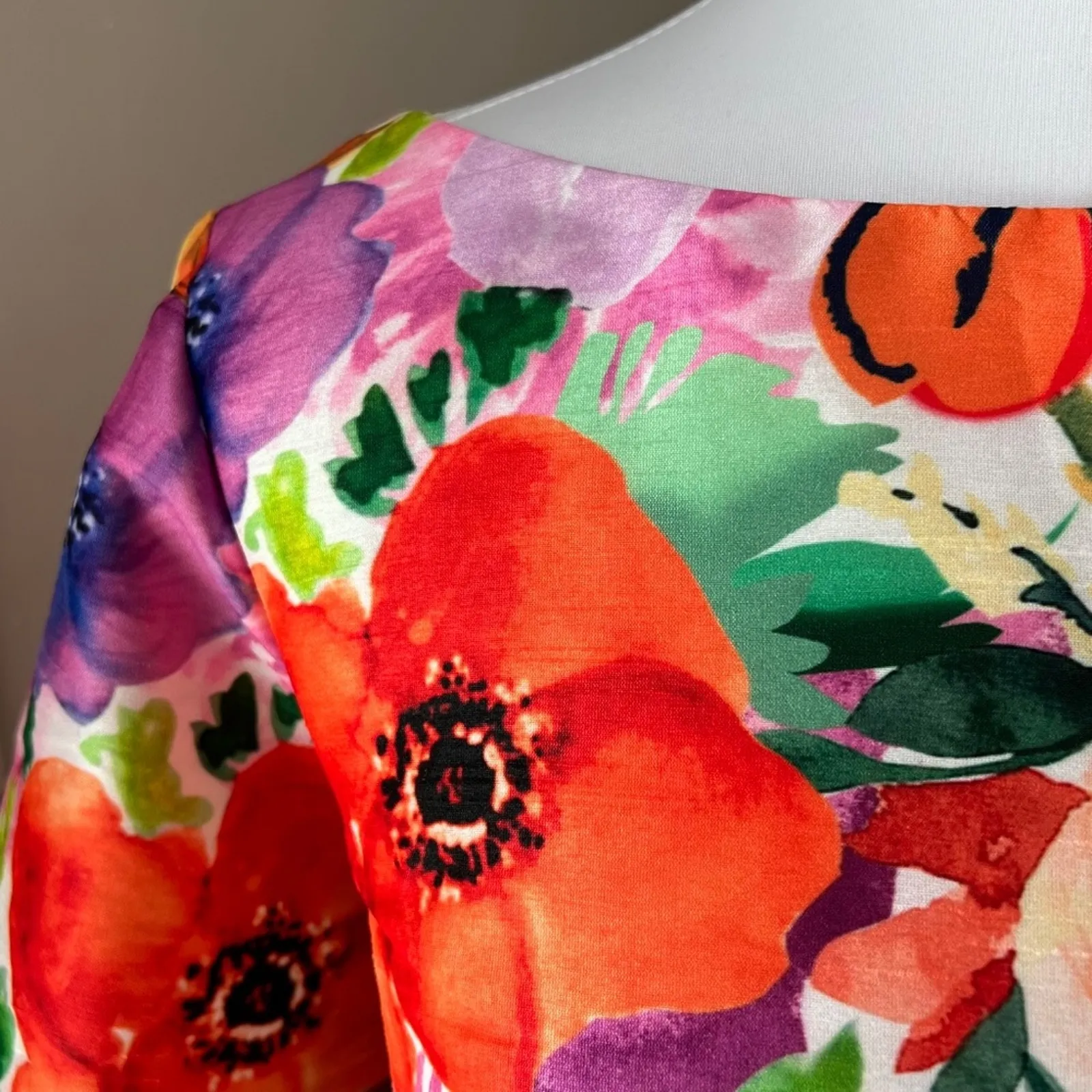 Plus Size Cocktail Dress 1X Retro Semi Formal Party 60s 16W Classic Eshakti Boho - Image 2