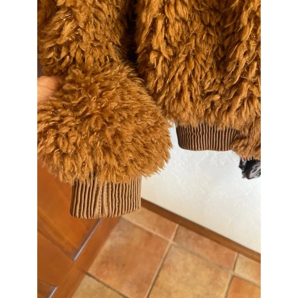 Olivaceous teddy bear bomber jacket medium - Image 4