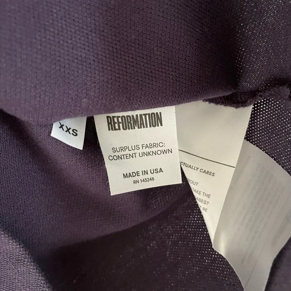 Reformation Mini Dress XXS Caroline Lace Up Shirt Purple Pique Boho Y2K Festive - Image 6