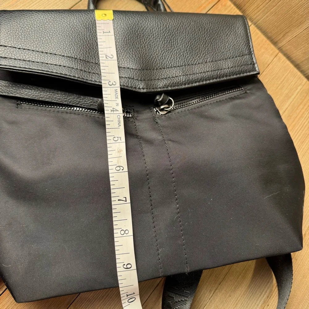 NWT Botkier Trigger Small Black Nylon Faux‎ Leather Backpack Wide Straps Pockets - Image 7