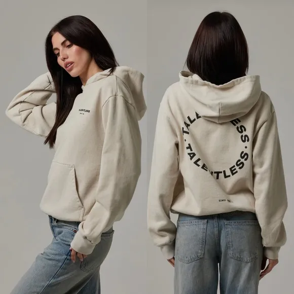 Heavyweight Circle Logo Hoodie Cream - Image 2