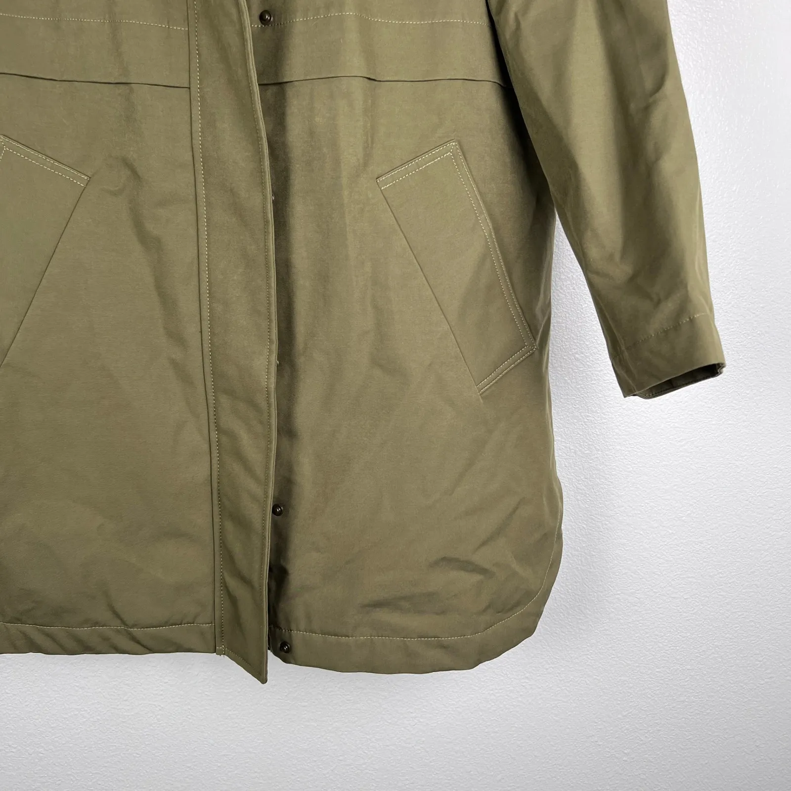 Boden Women's Waterproof Parka Green Sz 10P - Image 8