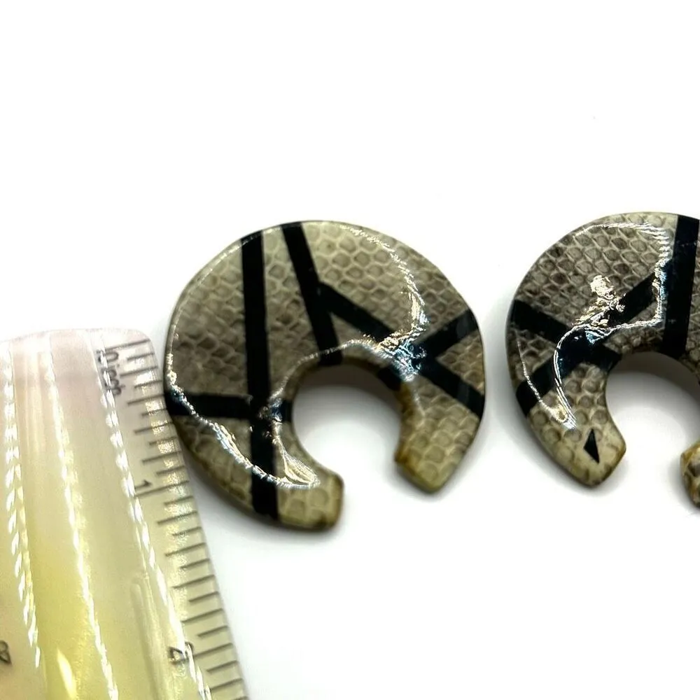 Snake print large statement earrings - Image 5