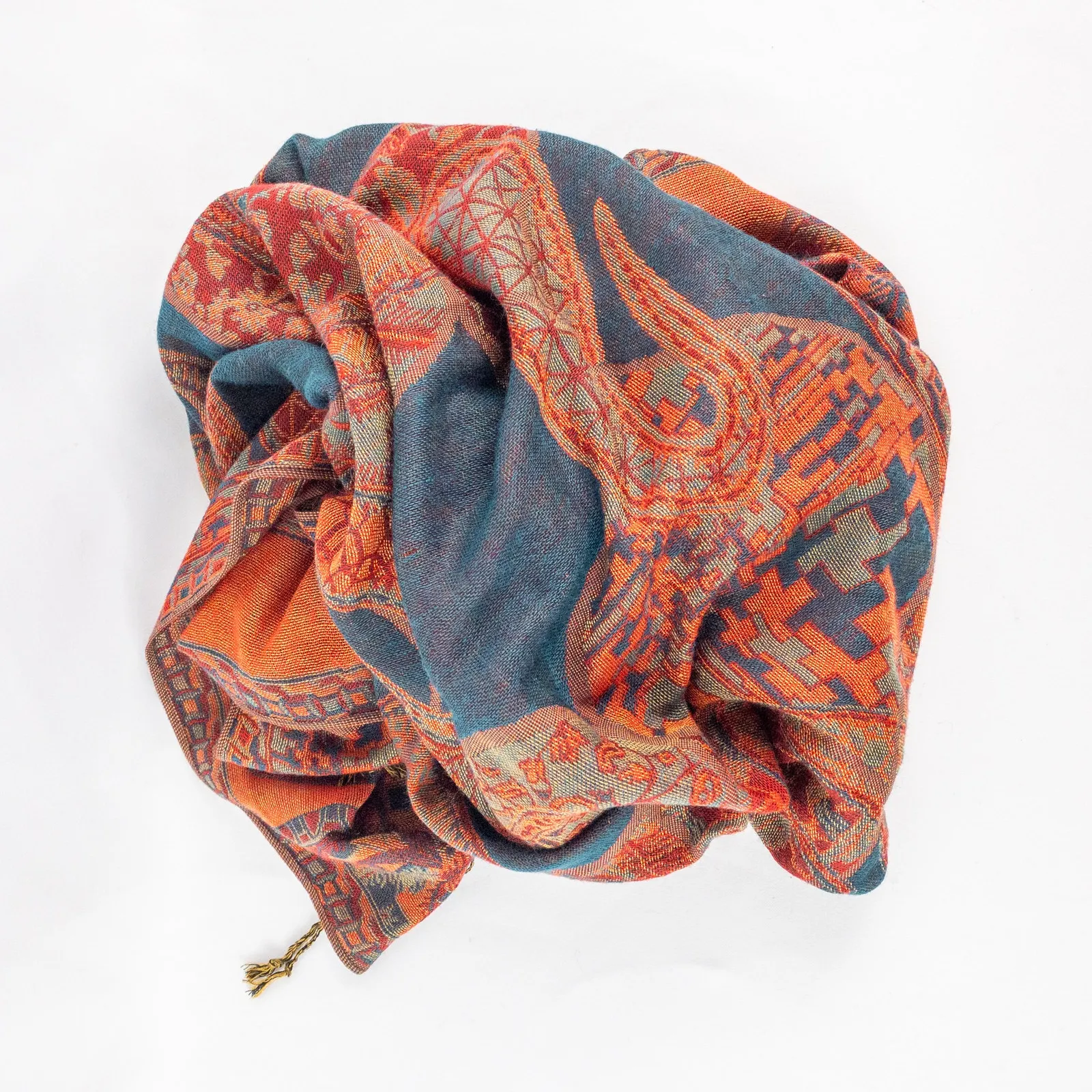 Pashmina Multicolor Red Green Blue Paisley Scarf Womens One Size - Image 15