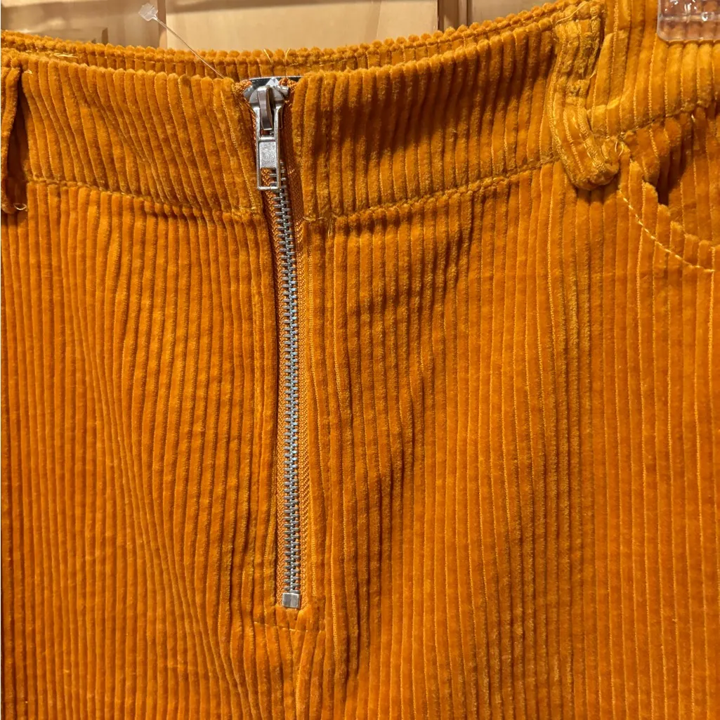 Blue Blush Exposed Zipper Corduroy Pants burnt orange women’s L NWT - Image 3