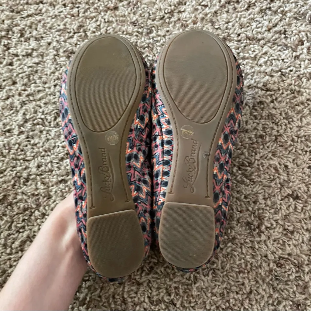 Lucky Brand Emmie Zig Zag Chevron Multicolor Ballet Flats Size 6 - Image 7