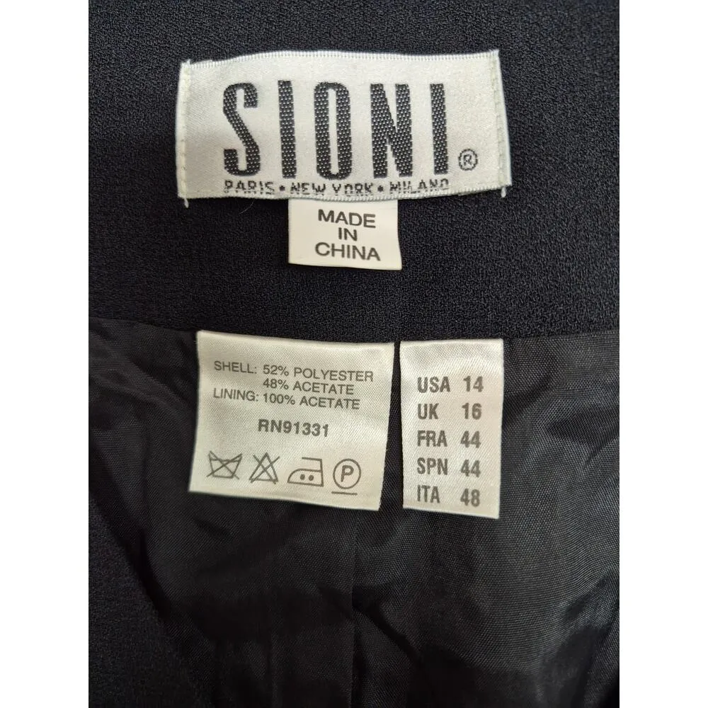 Vtg Sioni Womens Dress Vest Poly/Acetate Satin Lined Sparkle Button Sz 14 NWOT Black Size L - Image 5
