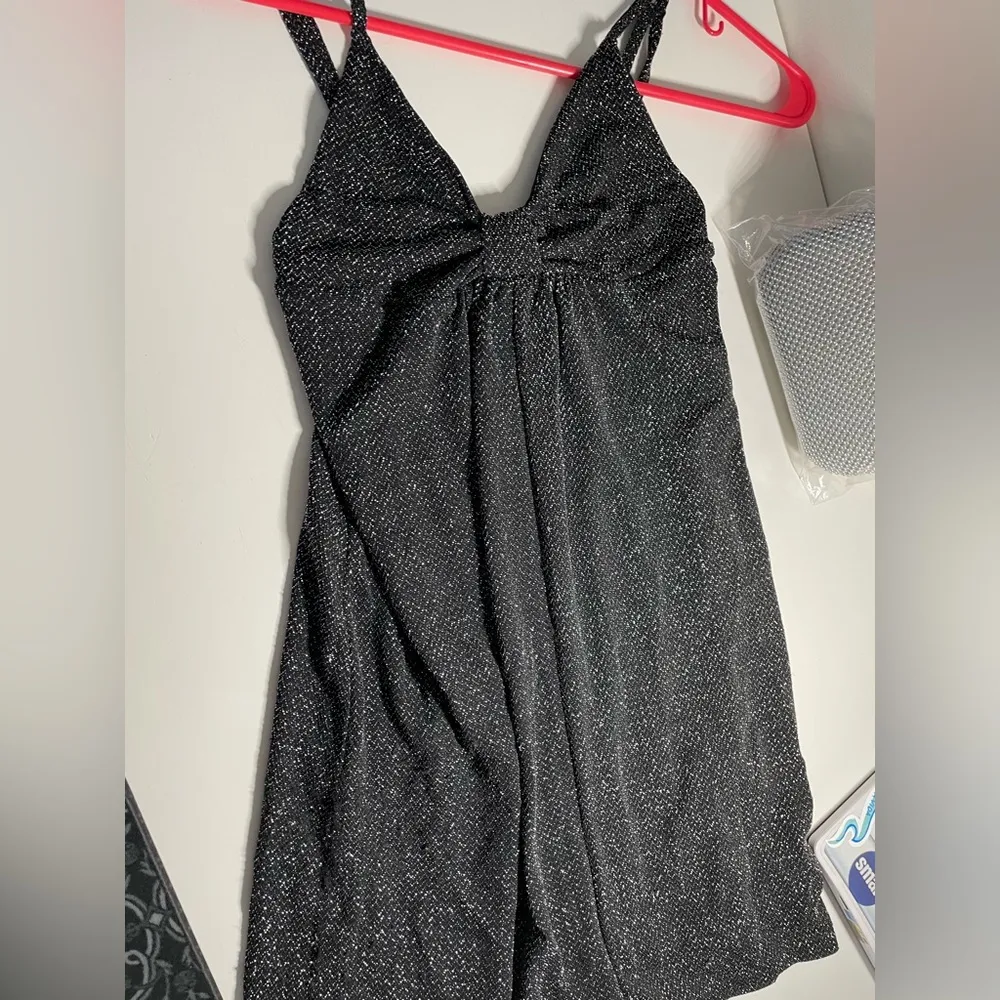 Silence + Noise Glitter Drape-Front Bodycon Mini Dress - Image 8