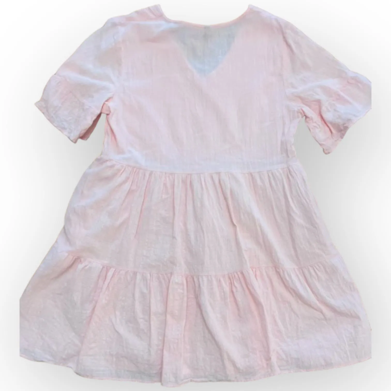 Fancyinn  Pink Tiered Ruffled Lined Tunic Shift Dress Size‎ L - Image 2